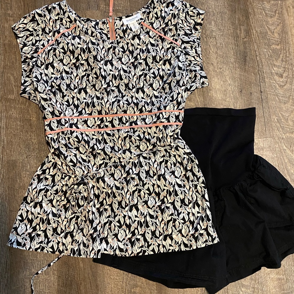 Motherhood Maternity Shorts and babydoll top XL